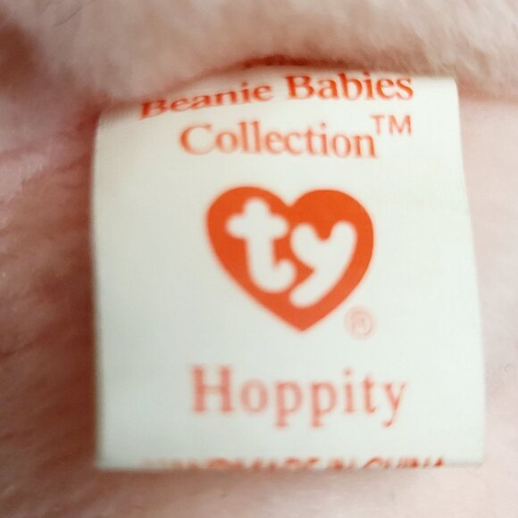 Ty Beanie Babies Hoppity Rabbit 1996 Animal Plush Stuff Toy - Picture 6 of 13